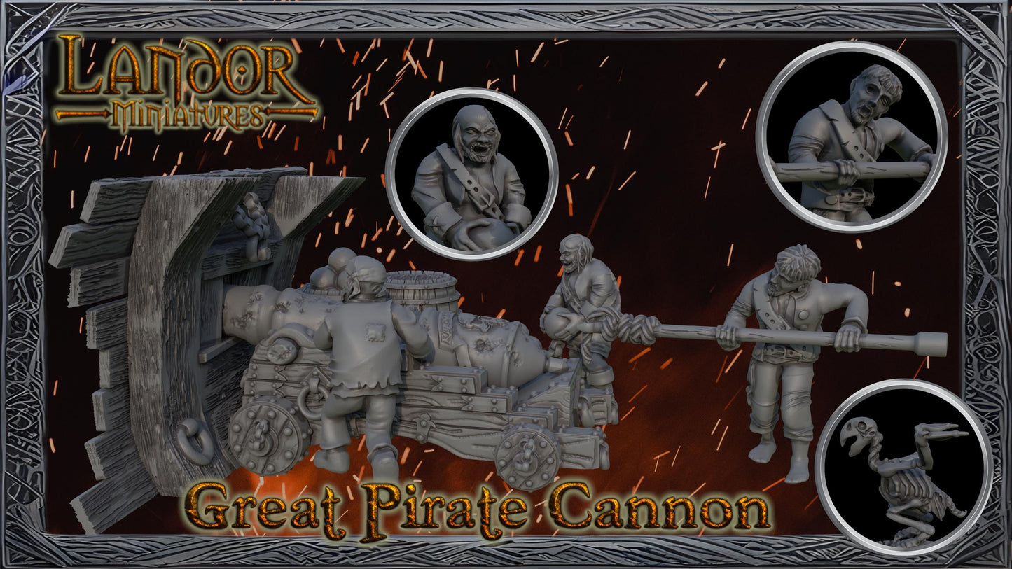 Great Pirate Cannon, Modular Undead Swashbucklers by Landor Miniatures! Vampire Coast for Fantasy Wargames