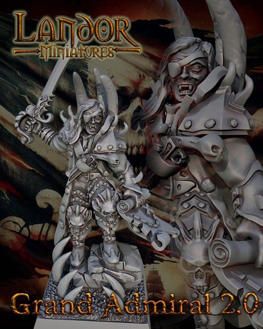 Pirate Fleet Grand Admiral 2.0, Modular Undead Swashbucklers by Landor Miniatures! Vampire Coast for Fantasy Wargames