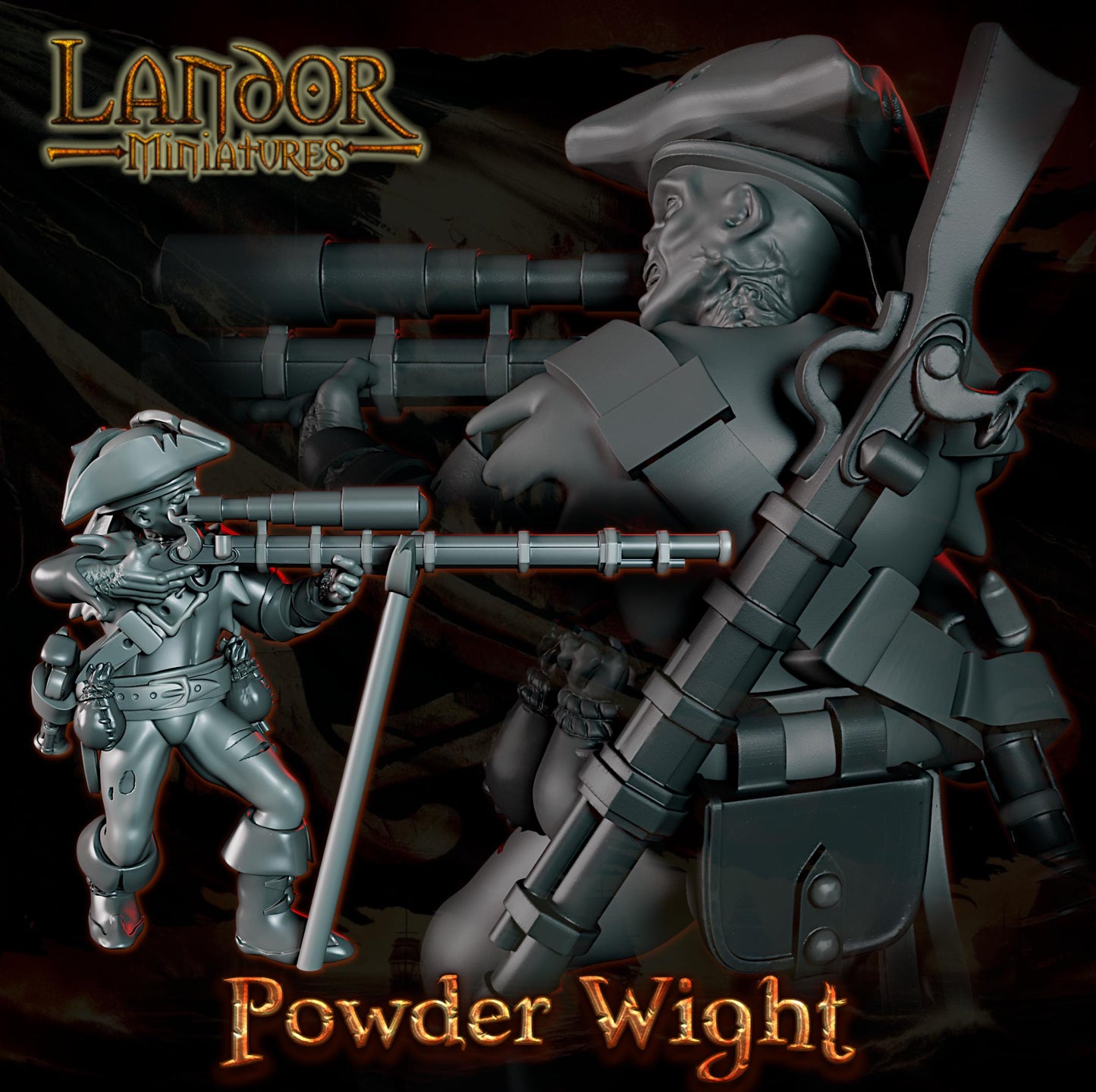 Powder Wight, Modular Undead Swashbucklers by Landor Miniatures! Vampire Coast for Fantasy Wargames