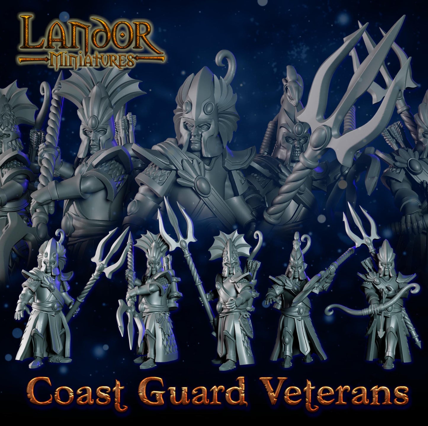 Coast Guard Veterans, Modular High Elven miniatures by Landor Miniatures! High Elves for Fantasy Wargames