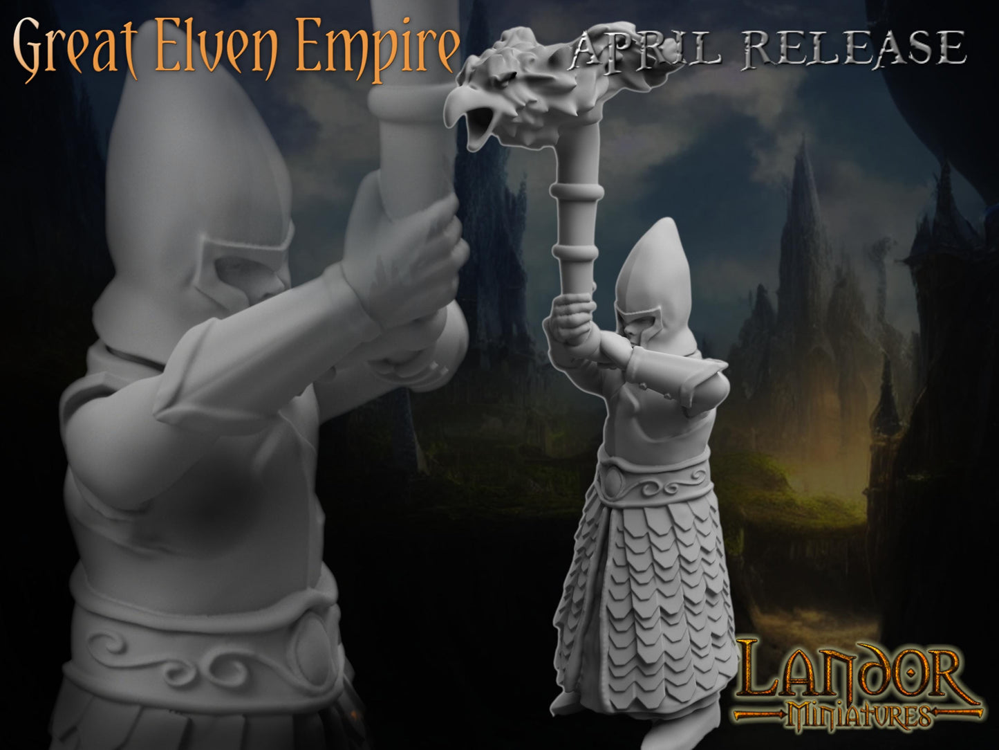 Elven Spearmen, Modular High Elven miniatures by Landor Miniatures! High Elves for Fantasy Wargames