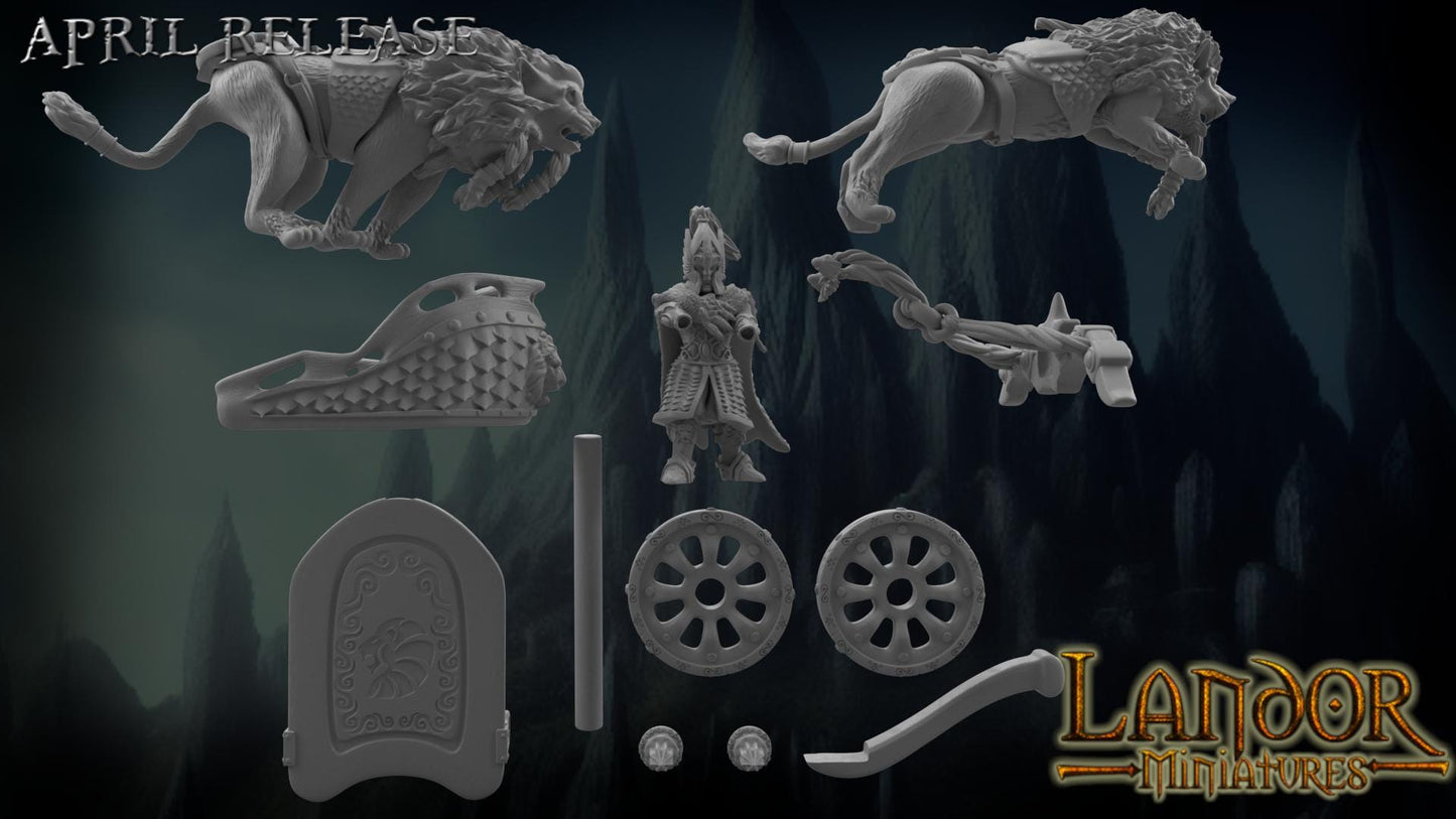 Royal Guard Chariot, Modular High Elven miniatures by Landor Miniatures! High Elves for Fantasy Wargames