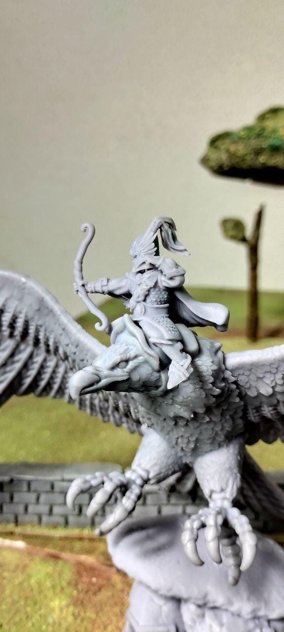 Hero on giant eagle, Modular High Elven miniatures by Landor Miniatures! High Elves for Fantasy Wargames