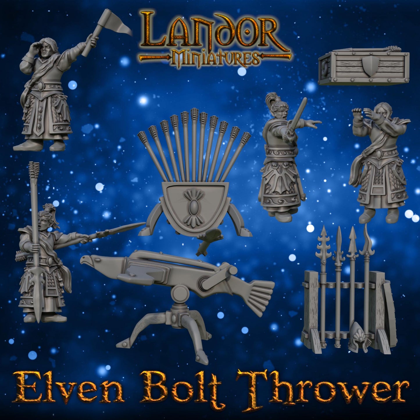 Elven Bolt Thrower, Modular High Elven miniatures by Landor Miniatures! High Elves for Fantasy Wargames