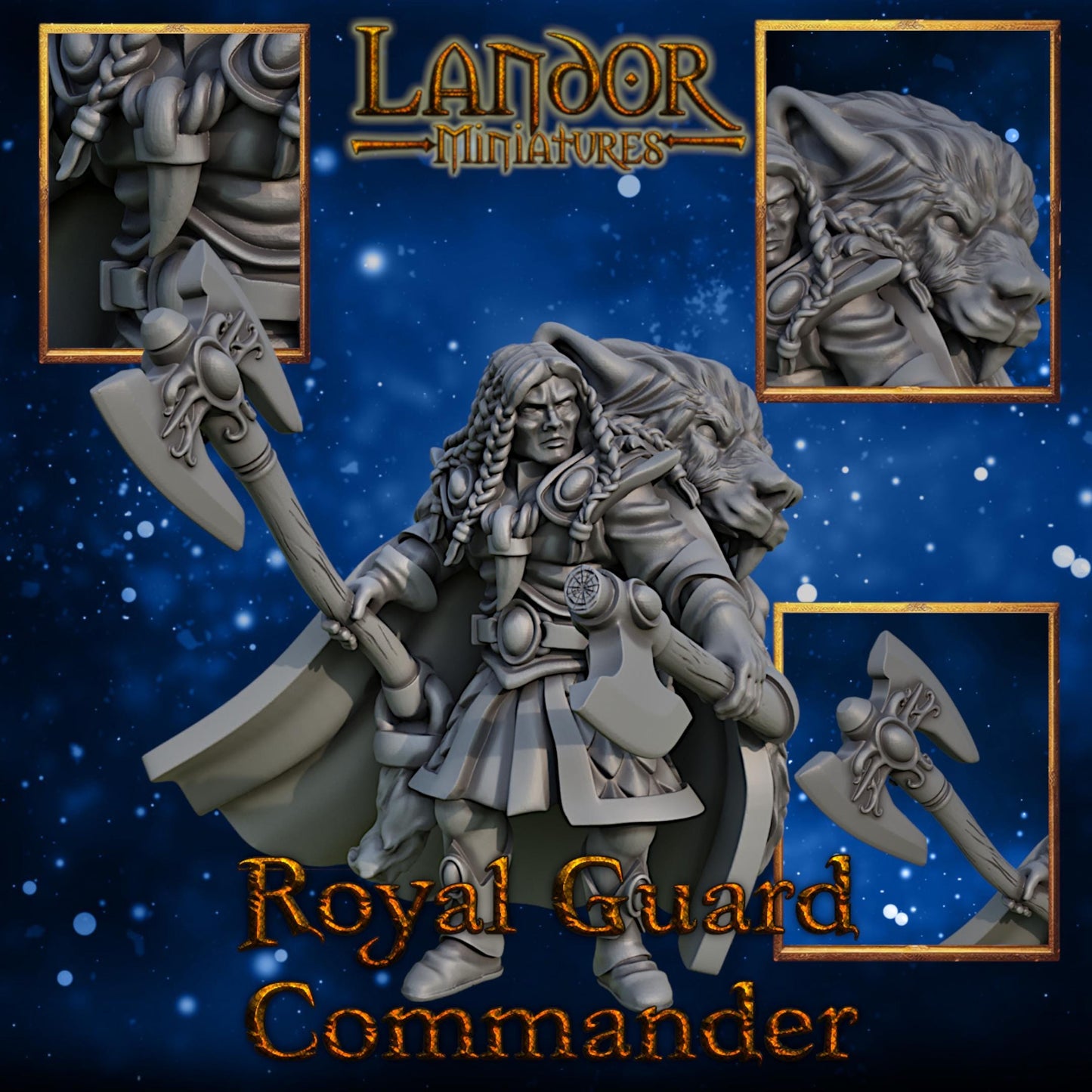 Royal Guard Commander, Modular High Elven miniatures by Landor Miniatures! High Elves for Fantasy Wargames