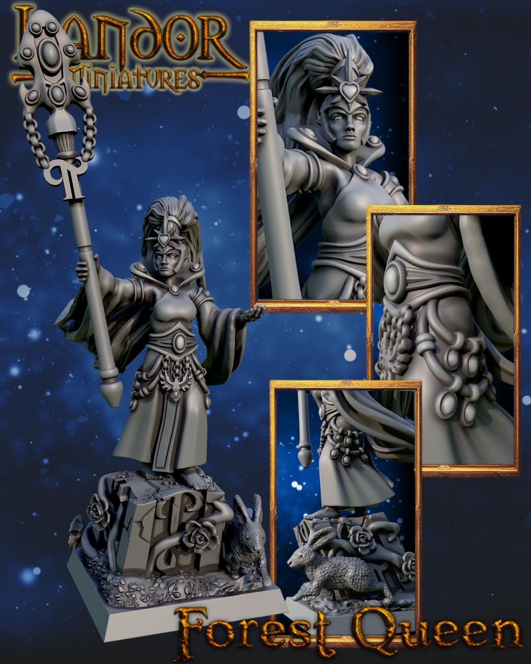 Forest Everqueen, Modular High Elven miniatures by Landor Miniatures! High Elves for Fantasy Wargames