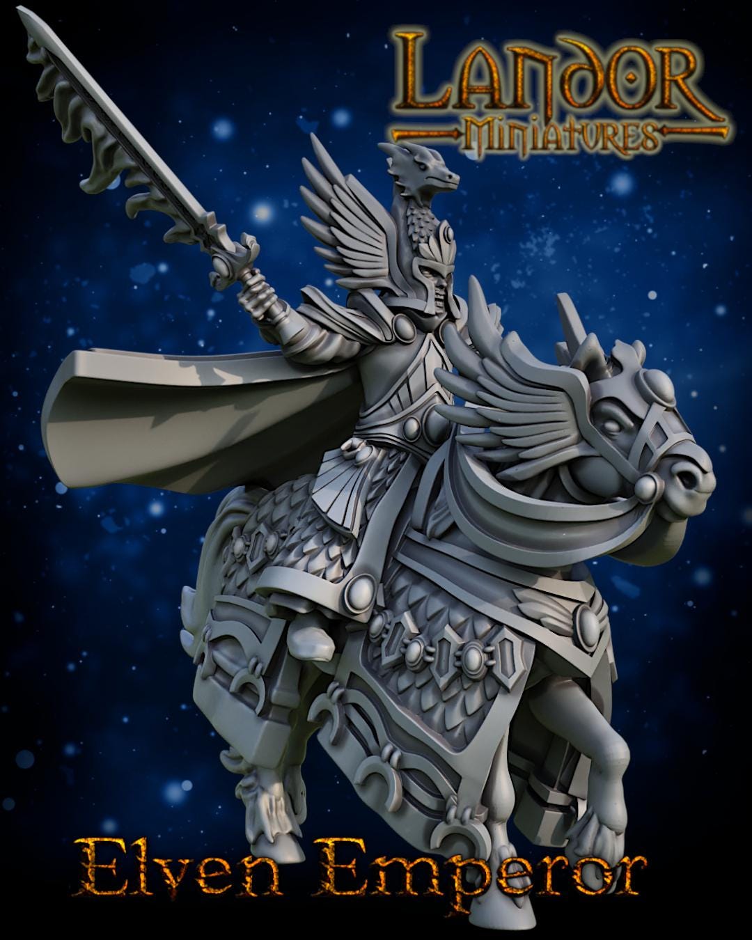 Great Elven Emperor, Modular High Elven miniatures by Landor Miniatures! High Elves for Fantasy Wargames
