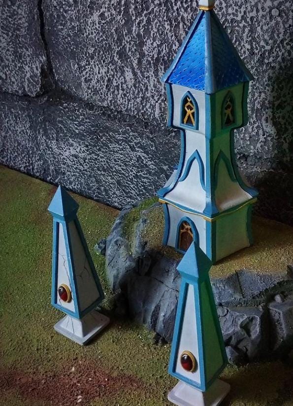 Elven Watchtower, Modular High Elven Terrain by Landor Miniatures! High Elves for Fantasy Wargames