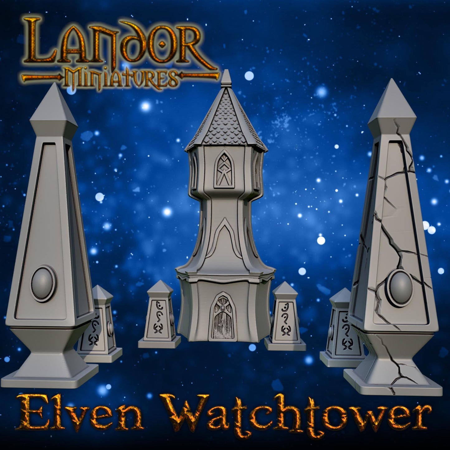 Elven Watchtower, Modular High Elven Terrain by Landor Miniatures! High Elves for Fantasy Wargames