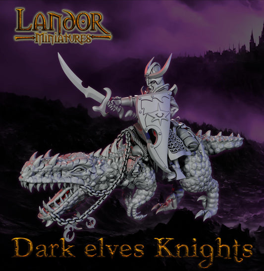 Dark elves Raptor Knights, Modular Dark Elven miniatures by Landor Miniatures! Dark Elves for Fantasy Wargames