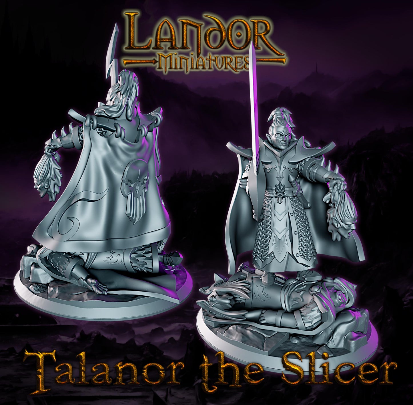 Talanor the Slicer, Modular Dark Elven miniatures by Landor Miniatures! Dark Elves for Fantasy Wargames