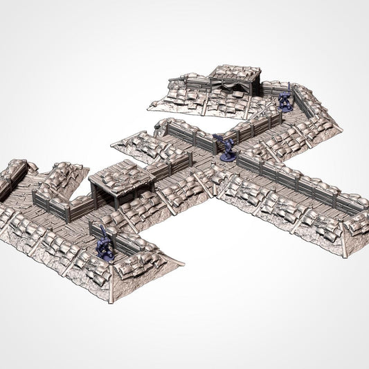 MODULAR TRENCHES WWII Trench Terrain Set, Perfect for Tabletop Wargames