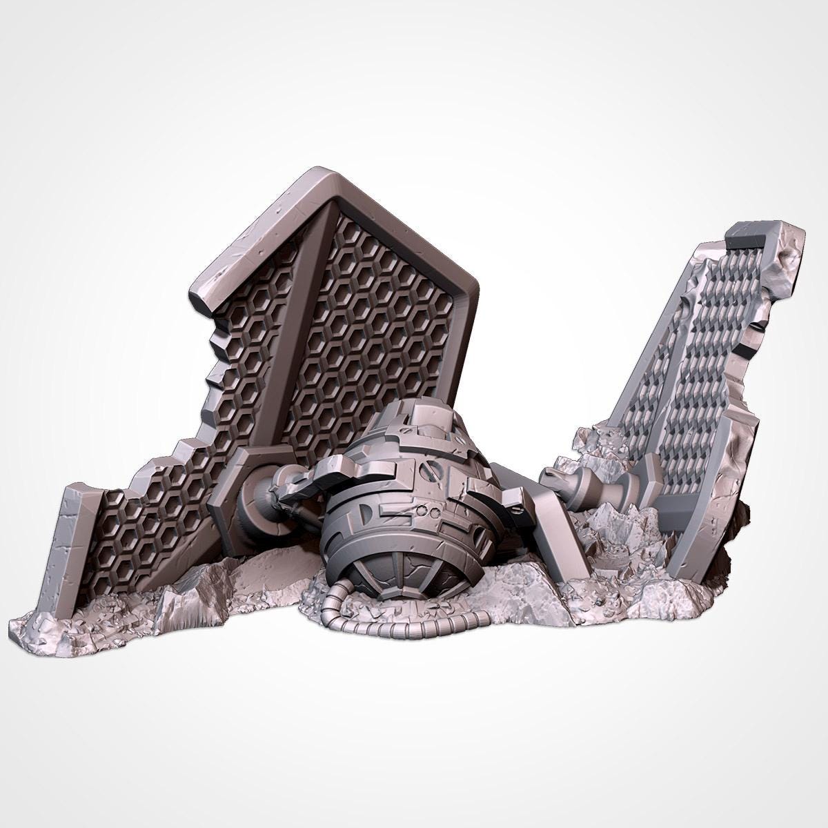Modular CRASHED SPACESHIPS GW Txarli Factory Sci-Fi modular Wreckage Set, Perfect for Tabletop Wargames