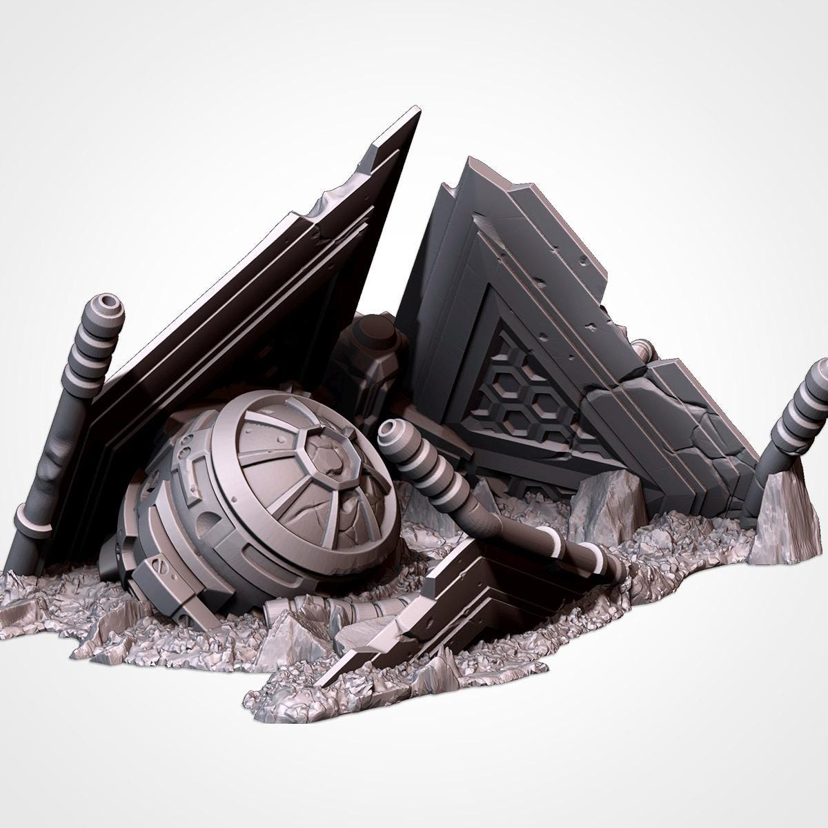 Modular CRASHED SPACESHIPS GW Txarli Factory Sci-Fi modular Wreckage Set, Perfect for Tabletop Wargames