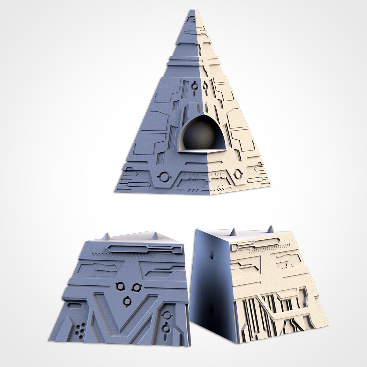 XENO PYRAMIDS 02 Modular Wargaming Space Pharaoh World Terrain by Txarli Factory for Tabletop Wargames