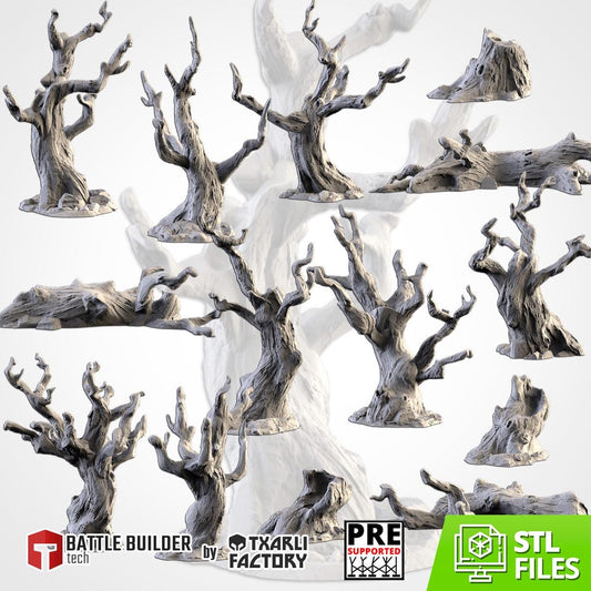 DEAD TREES Modular Wargaming Forest Terrain by Txarli Factory for Tabletop Wargames