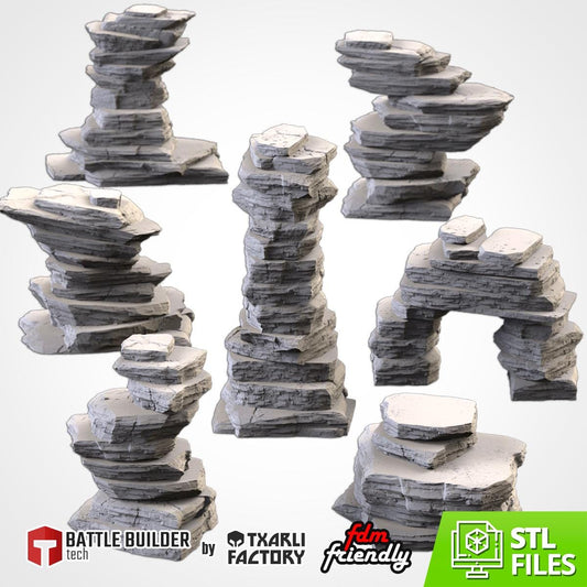 DESERT MOUNTAINS 02 Modular Wargaming Scatter Terrain by Txarli Factory for Tabletop Wargames