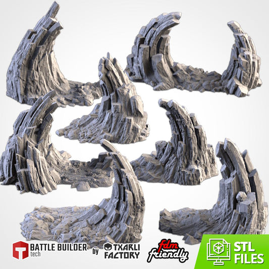 ROCKY PLANET Modular Wargaming Scatter Terrain by Txarli Factory for Tabletop Wargames
