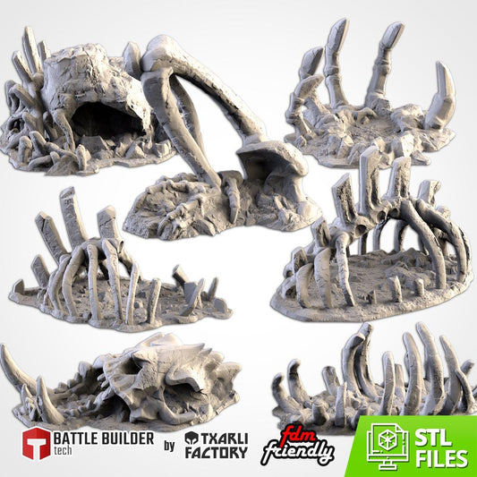 GIGANTIC BONES Modular Wargaming Undead World Terrain by Txarli Factory for Tabletop Wargames