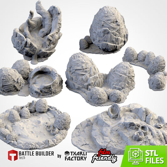 Modular ALIEN EGGS Txarli Factory Infected Tyranid Building Terrain Cityscape Set, Perfect for Tabletop Wargames