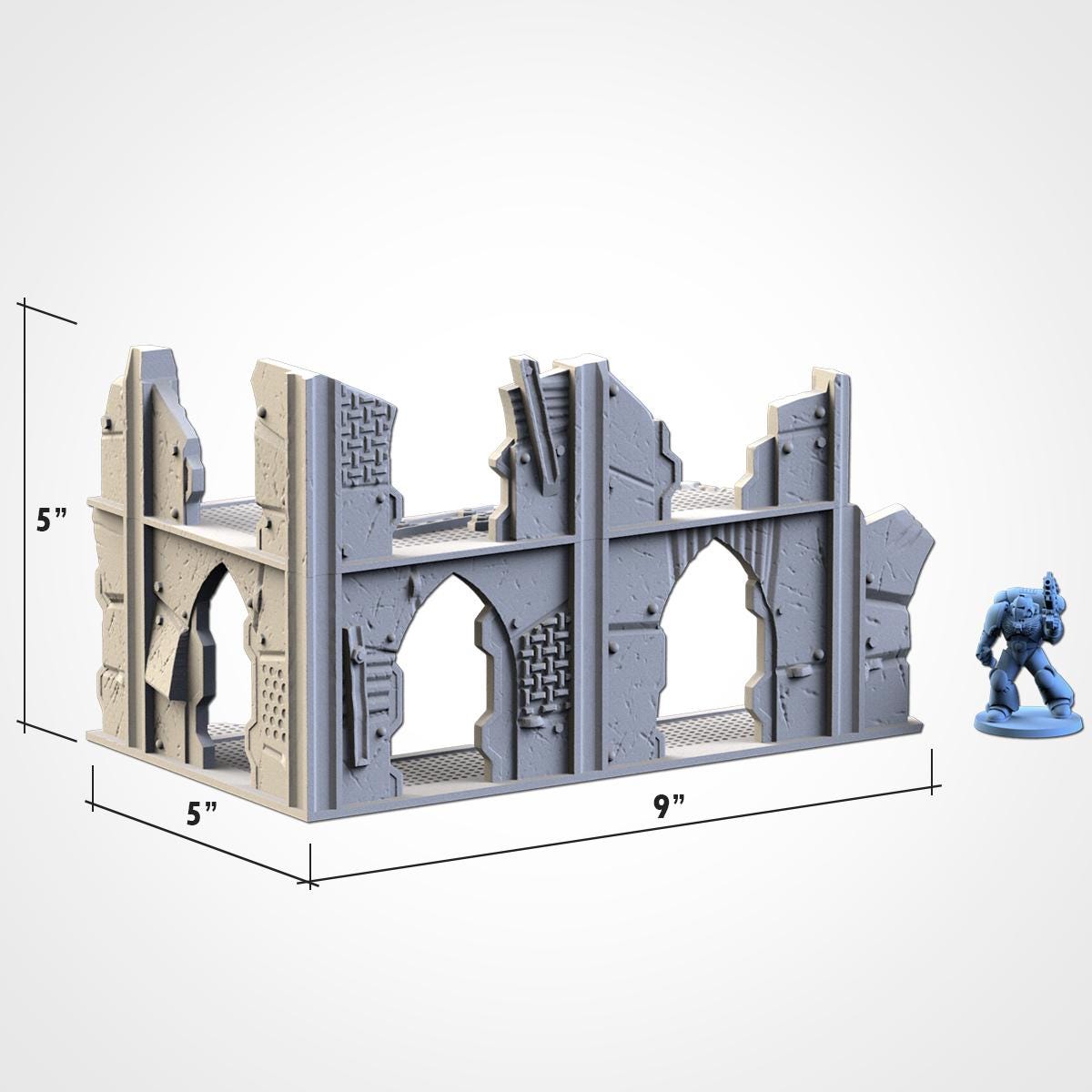 Modular POSTAPOCALYPTIC RUINS WTC 01 set Txarli Factory Ruined Building Terrain Cityscape Set, Perfect for Tabletop Wargames