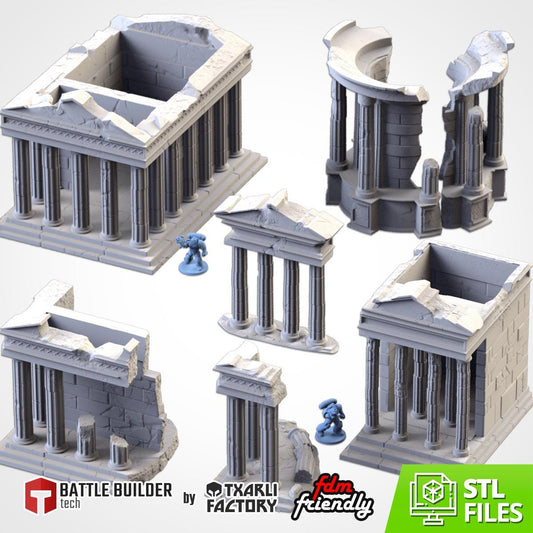 CLASSIC TEMPLES Modular Wargaming Ancient World Terrain by Txarli Factory for Tabletop Wargames