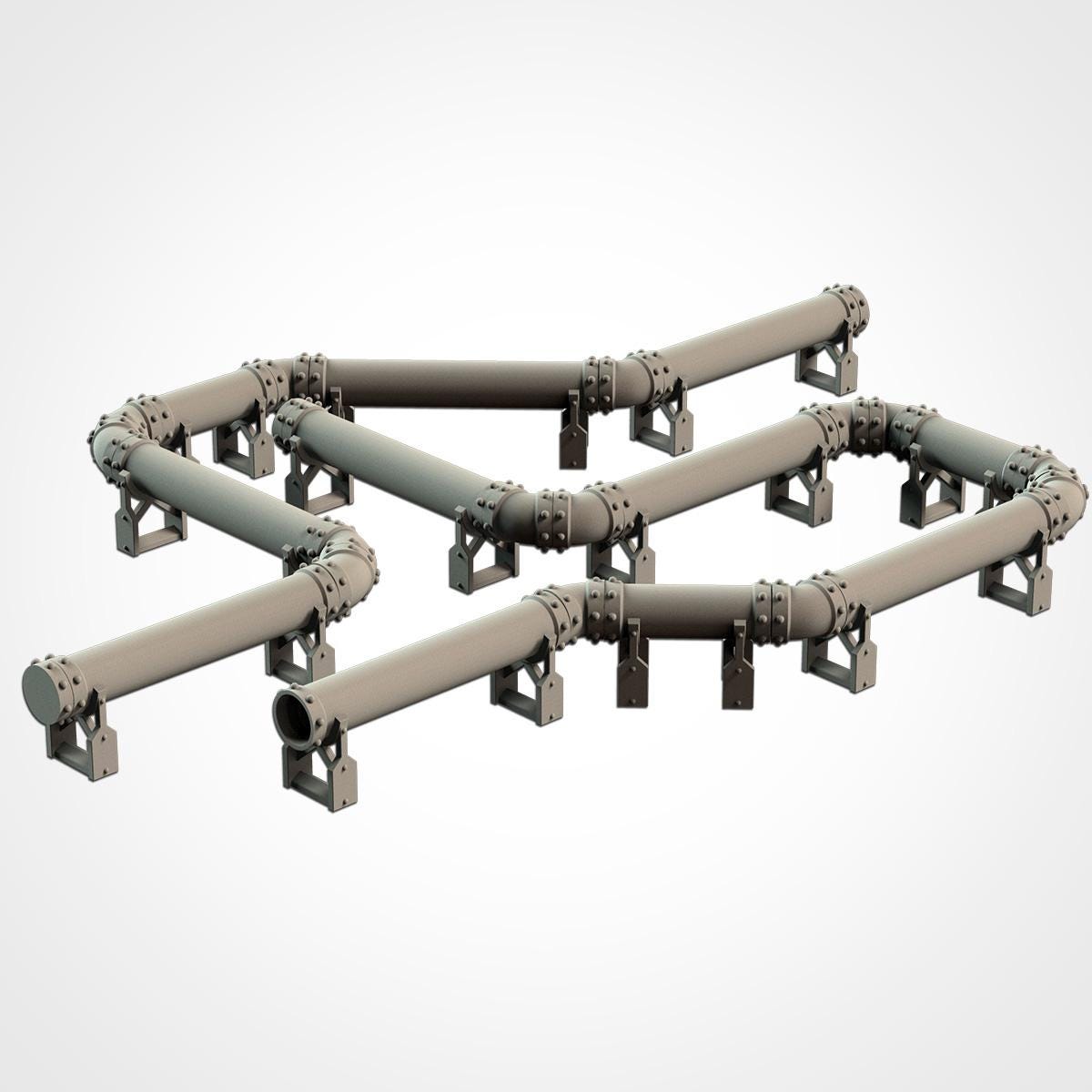 Modular PIPES set Txarli Factory Ruined Scatter Terrain Set, Perfect for Tabletop Wargames