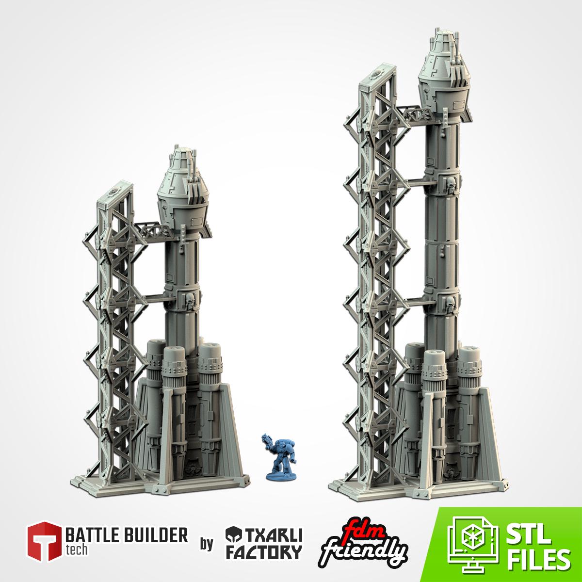 Modular SPACE SHUTTLE set Txarli Factory Ruined 40k Terrain Set, Perfect for Tabletop Wargames