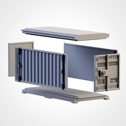 Modular CONTAINERS set Txarli Factory Ruined Scatter Terrain Set, Perfect for Tabletop Wargames