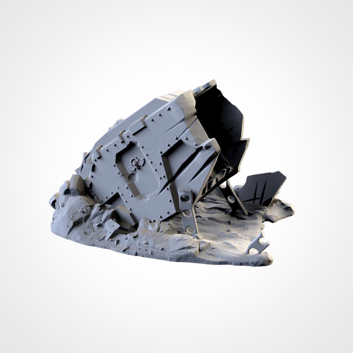 Modular CRASHED VEHICLES Txarli Factory Sci-Fi modular Wreckage Set, Perfect for Tabletop Wargames