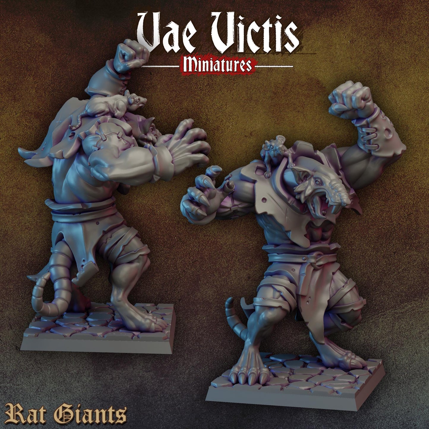 Rat Giants, Rat Ogres, Fantasy Miniatures by Vae Victis, perfect for Fantasy Wargames and Tabletop RPGs