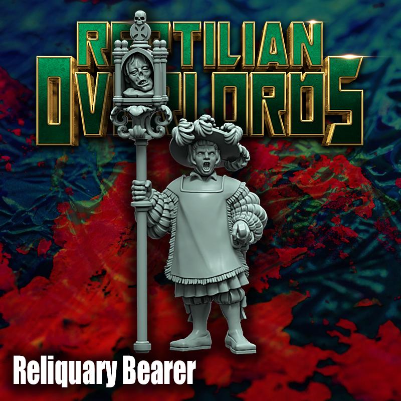 Reliquary Bearer by Reptilian Overlords, Fantasy Wargames Empire Standard Bearer, Empire Captain