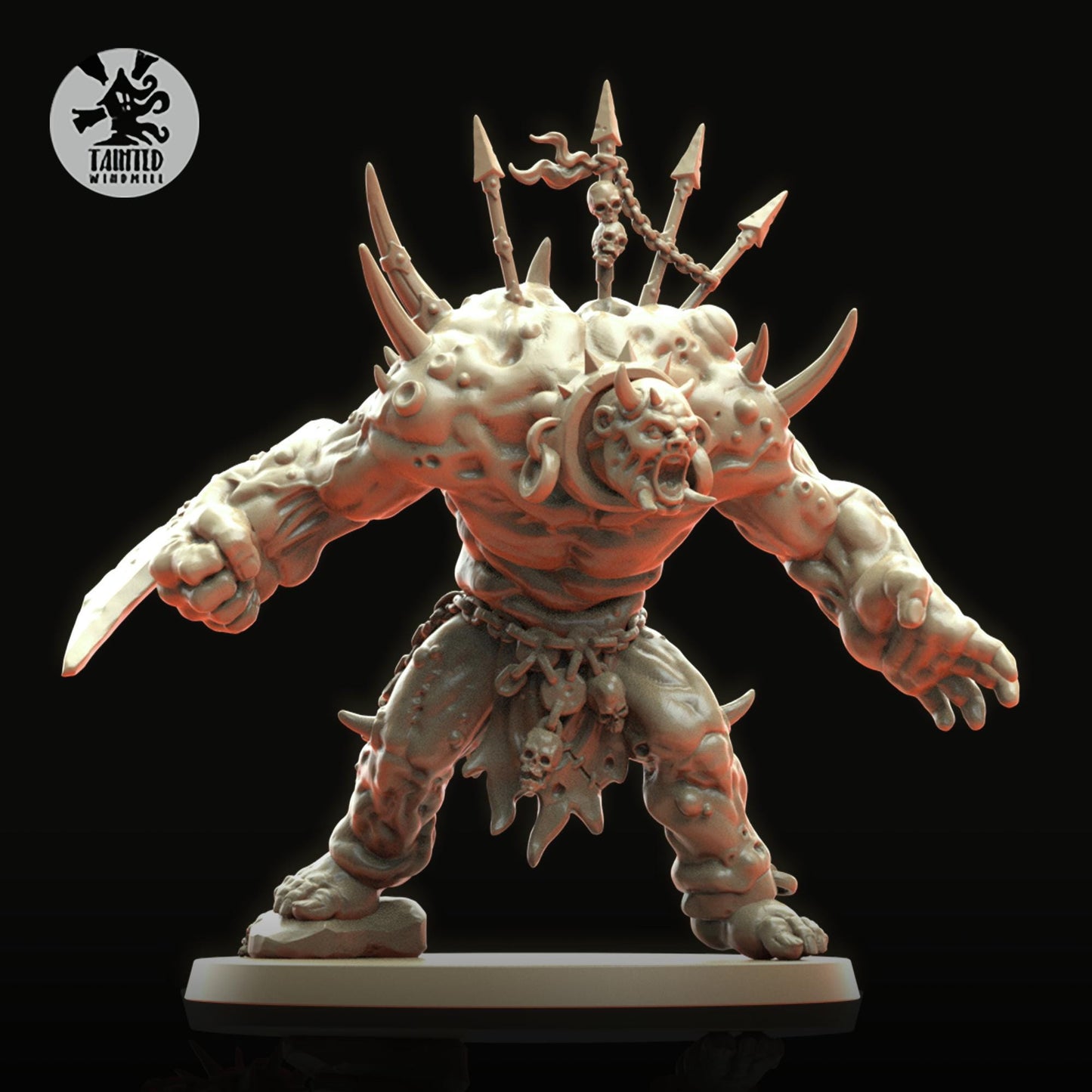 Cultist Ogre of Decay, Blooded Heretic Monopose Miniatures Sculpted by Tainted Windmill for Wargames set in the Grimdark Future