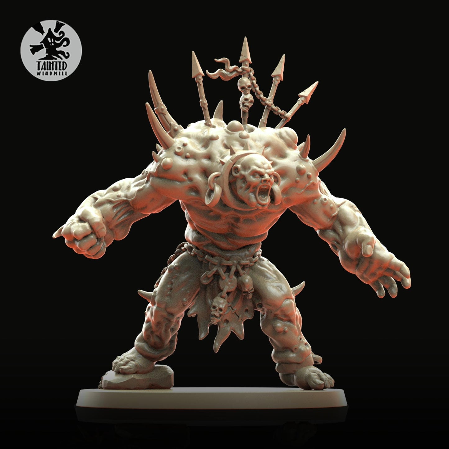 Cultist Ogre of Decay, Blooded Heretic Monopose Miniatures Sculpted by Tainted Windmill for Wargames set in the Grimdark Future