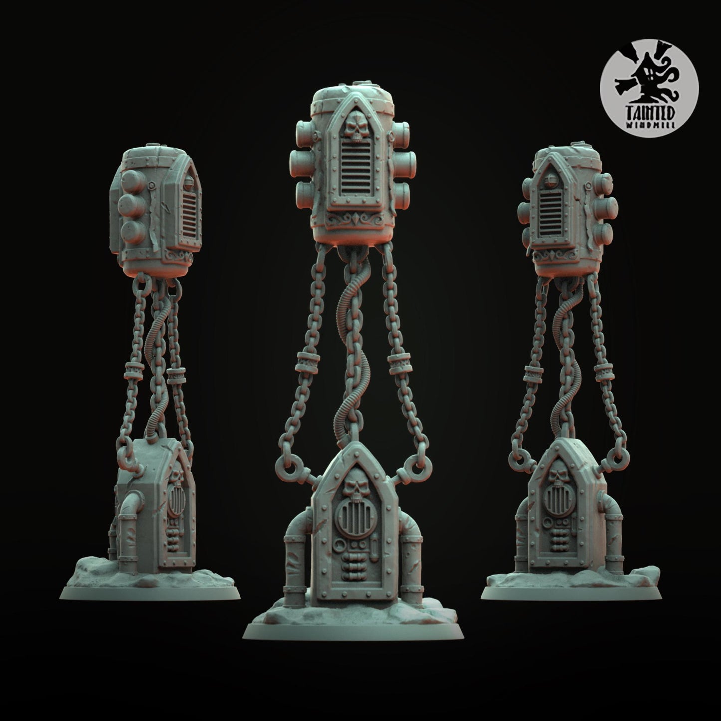 Air Mines, Imperial Industrial Terrain Features Sculpted by Tainted Windmill for Wargames set in the Grimdark Future