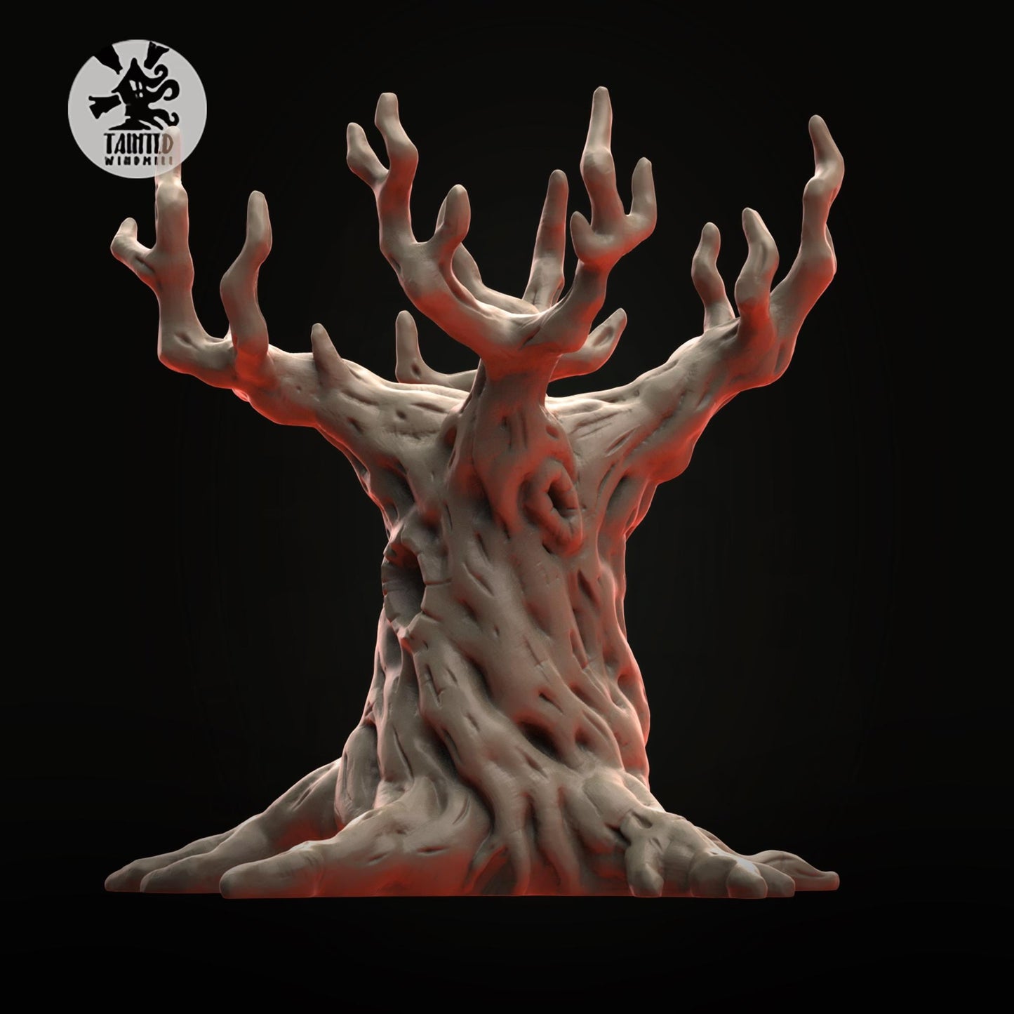 Dead Tree with Bells , Chaotic Plagued Terrain Sculpted by Tainted Windmill for Wargames set in the Grimdark Future