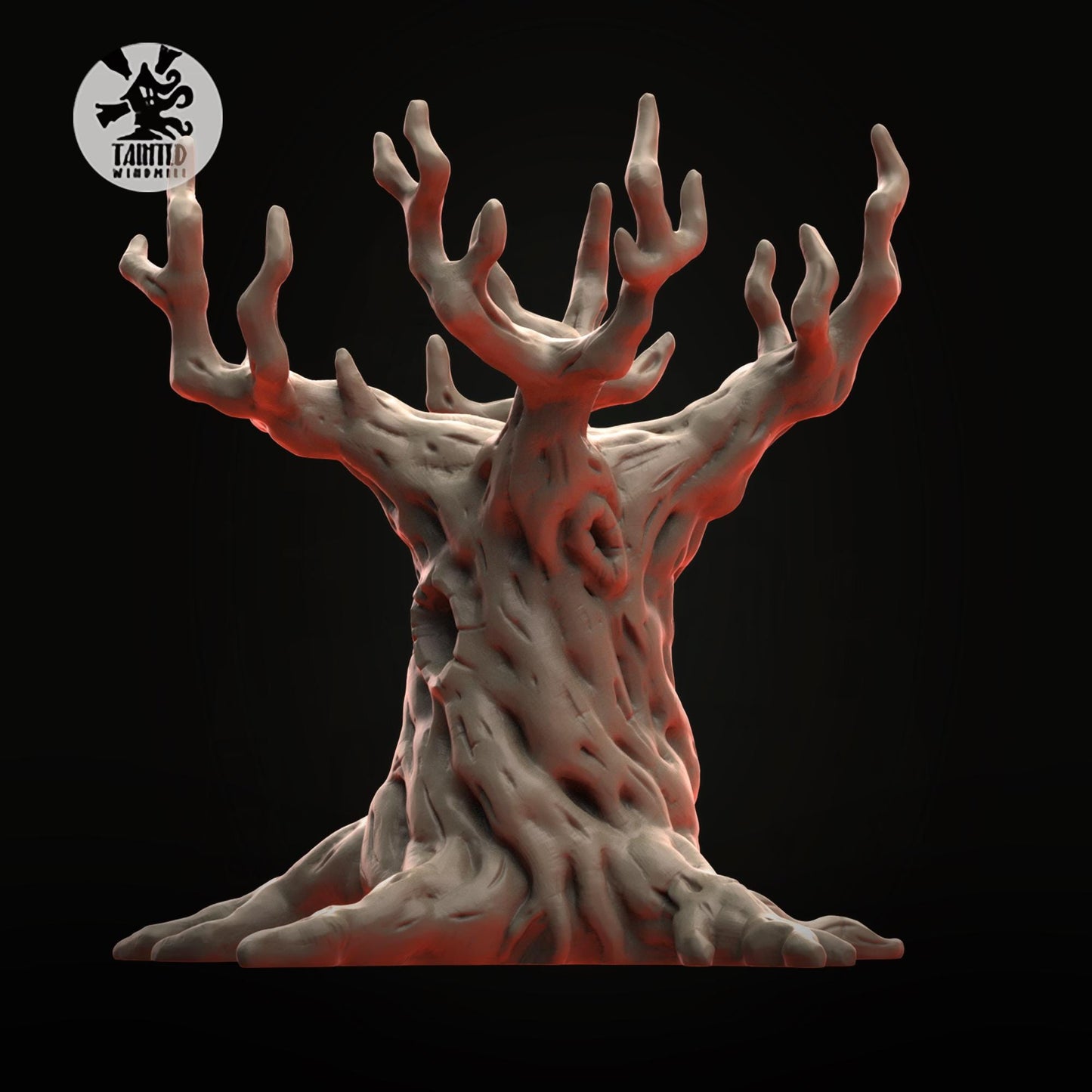 Dead Tree with Bells , Chaotic Plagued Terrain Sculpted by Tainted Windmill for Wargames set in the Grimdark Future