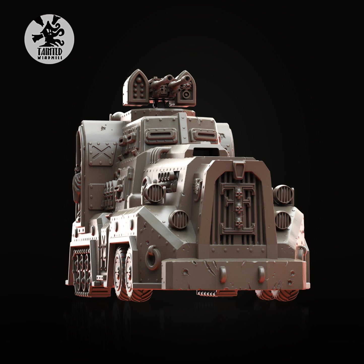 Inquisitorial Car, Imperial Inquisitorial Transport Vehicle Sculpted by Tainted Windmill for Wargames set in the Grimdark Future