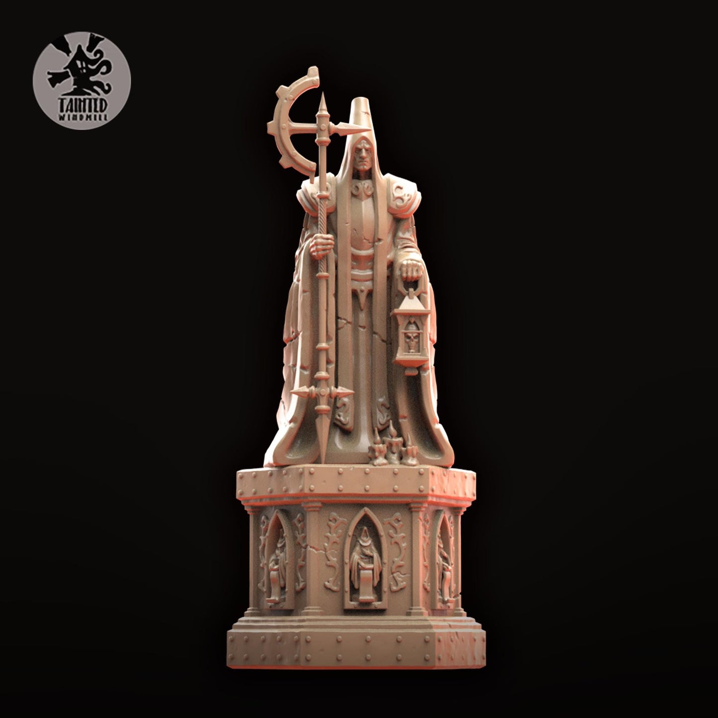 Gothic Statues and Bases, Imperial Cathedral Terrain Features Sculpted by Tainted Windmill for Wargames set in the Grimdark Future