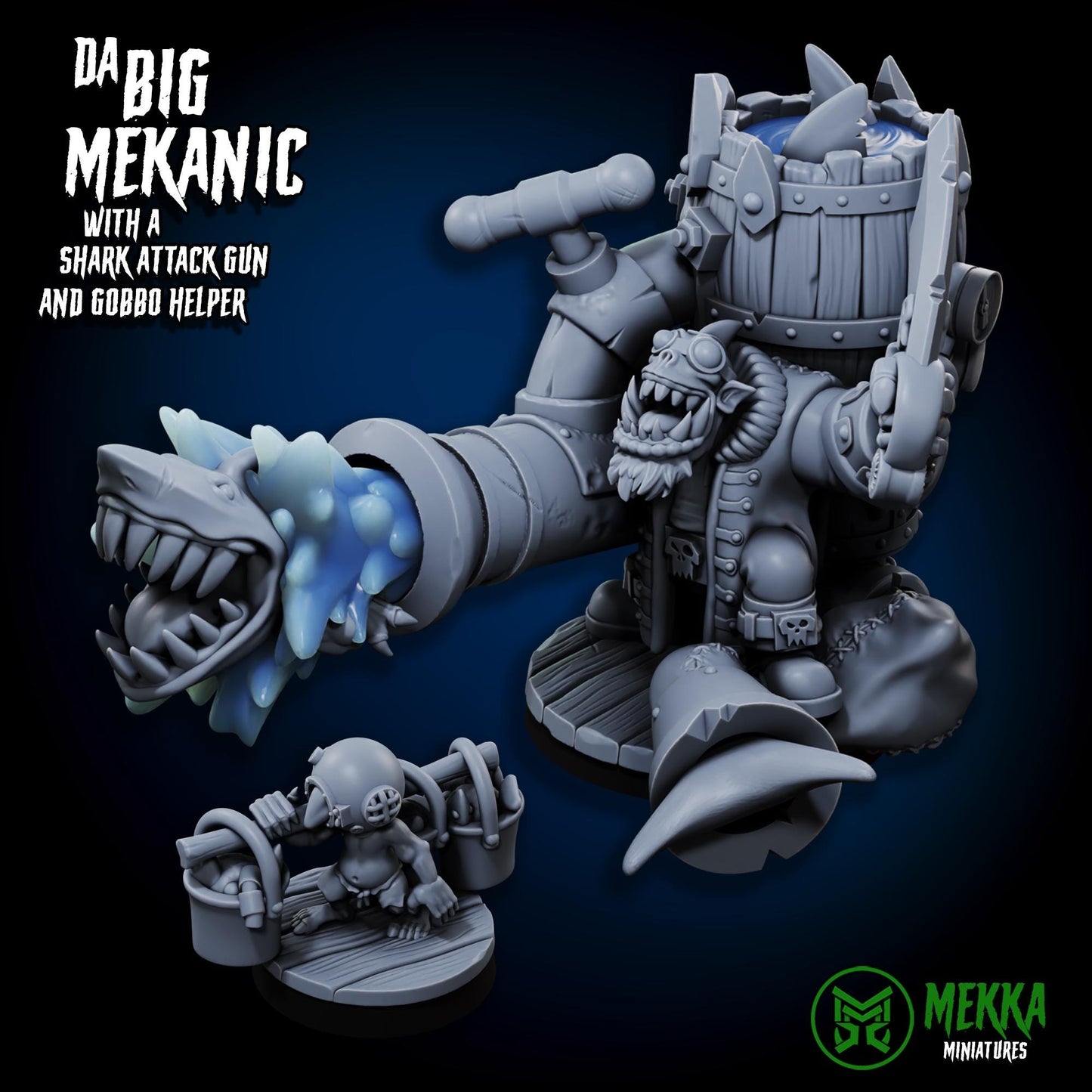 Big Mekanics, Space-Faring Orkish Menace Sculpted by Mekka Miniatures, Grimdark Compatible, Scaled for Sci-Fi Miniature Wargames
