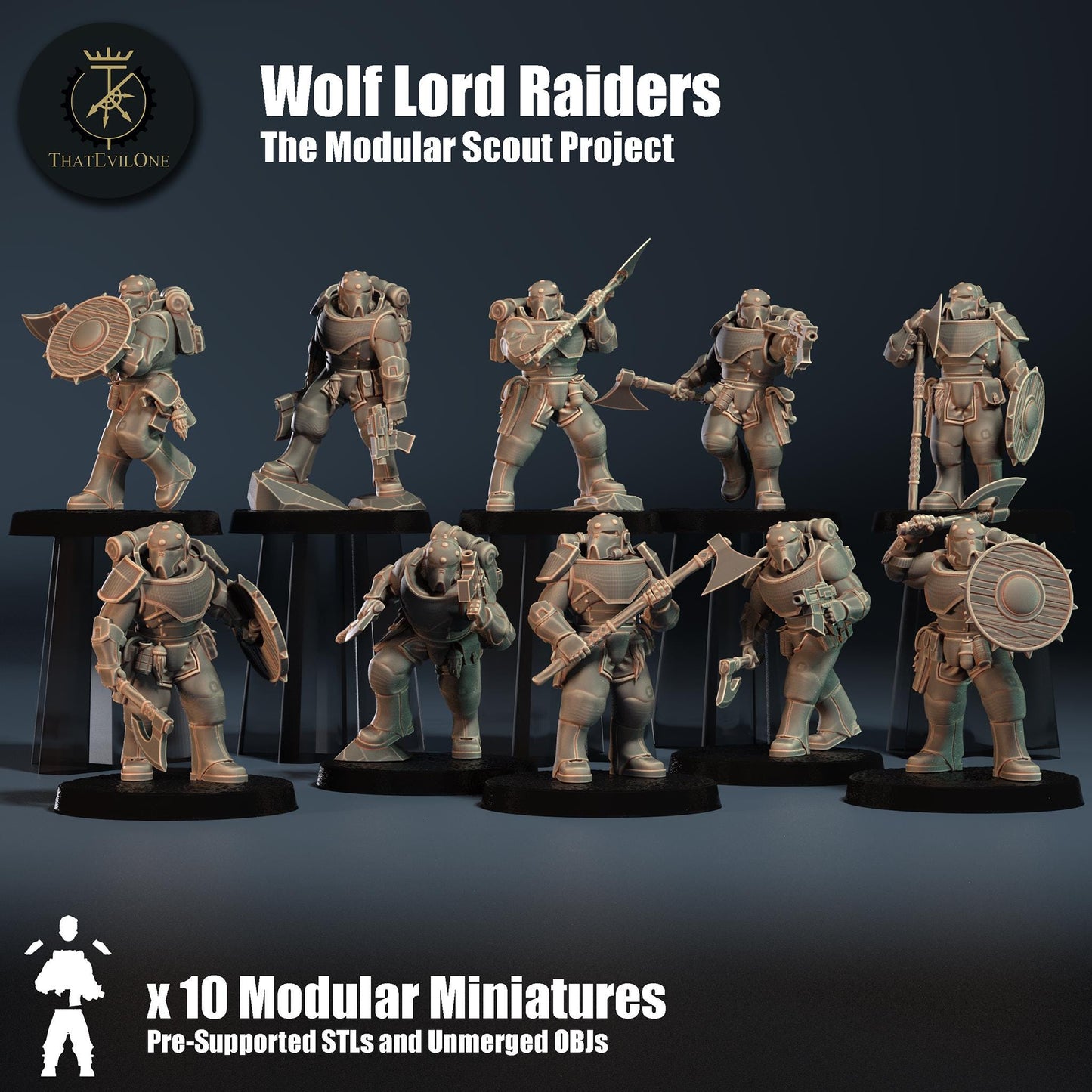 Modular Scout Wolf Lord Raiders, Modular Sci-Fi warriors by ThatEvilOne, Sci-Fi Wargames Proxy