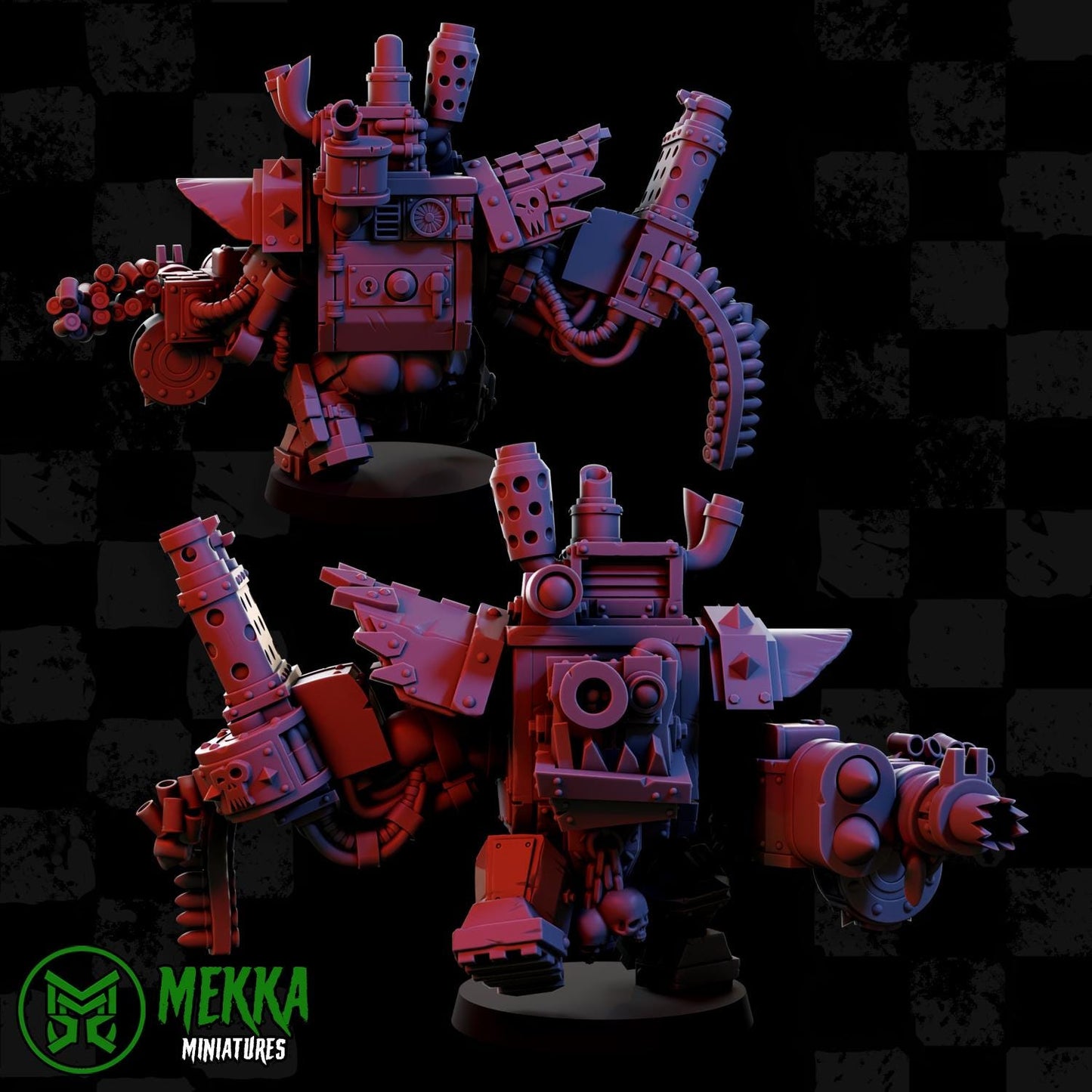 Armoured Orks Set 2, Space-Faring Orkish Menace Sculpted by Mekka Miniatures, Grimdark Compatible, Scaled for Sci-Fi Miniature Wargames