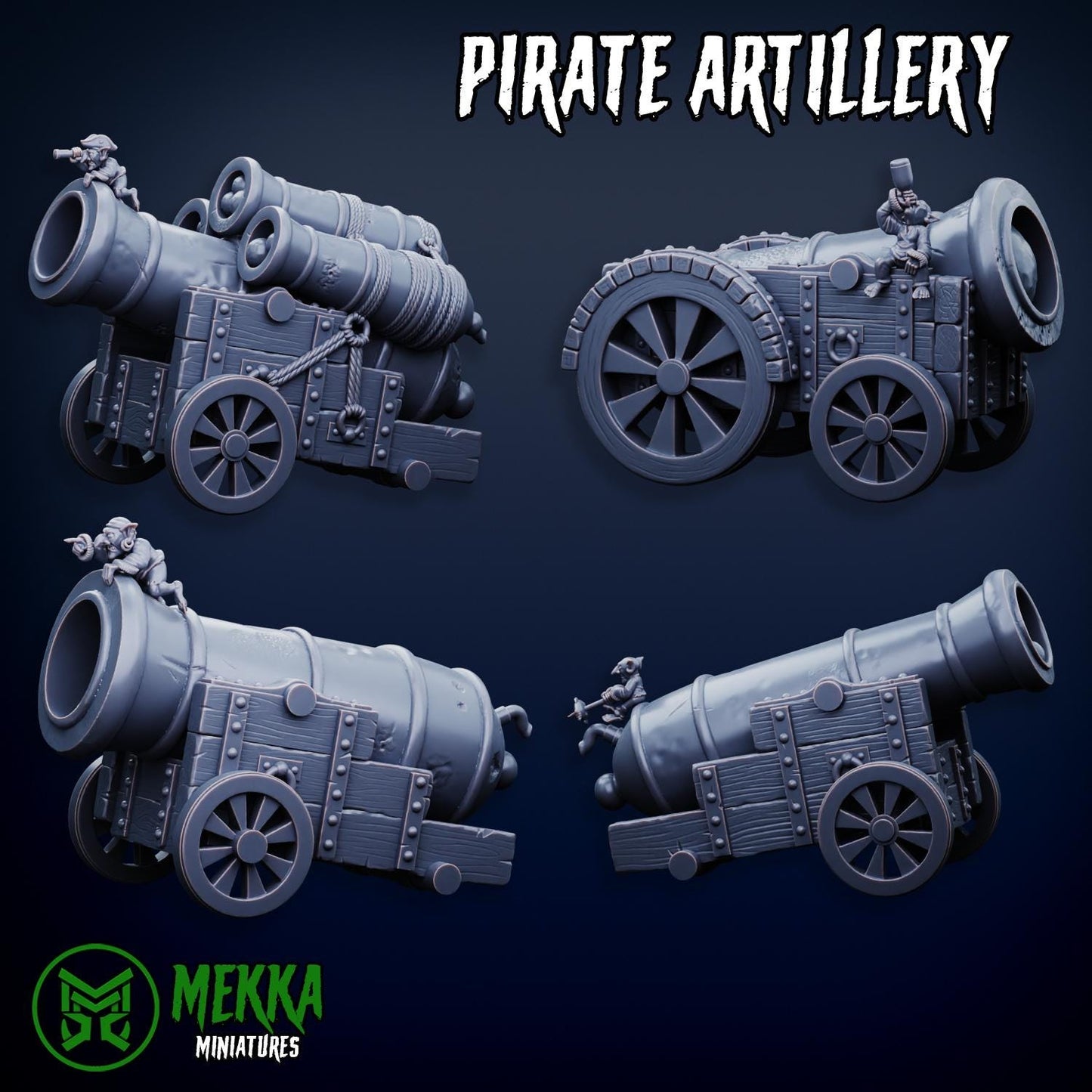 Pirate Artillery, Space-Faring Orkish Menace Sculpted by Mekka Miniatures, Grimdark Compatible, Scaled for Sci-Fi Miniature Wargames