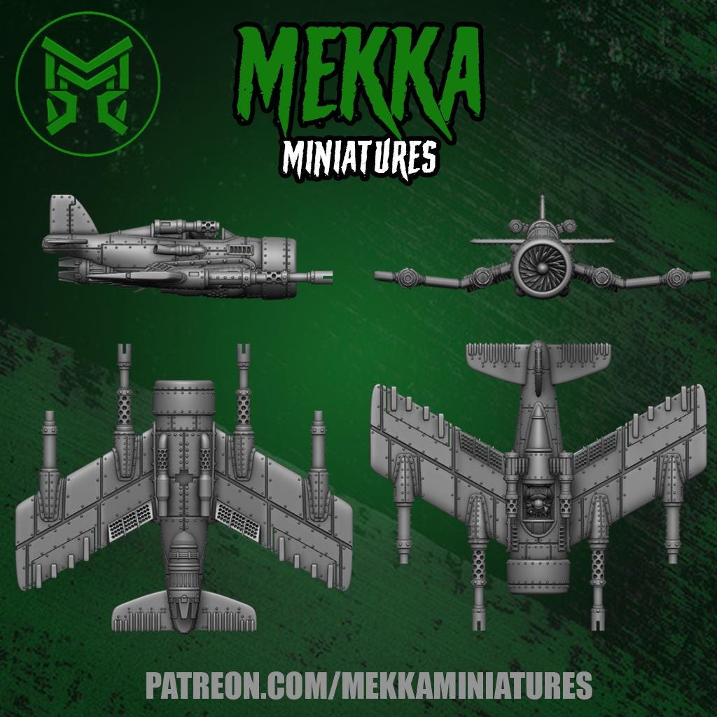 Orc Jet, Space-Faring Orkish Menace Sculpted by Mekka Miniatures, Grimdark Compatible, Scaled for Sci-Fi Miniature Wargames