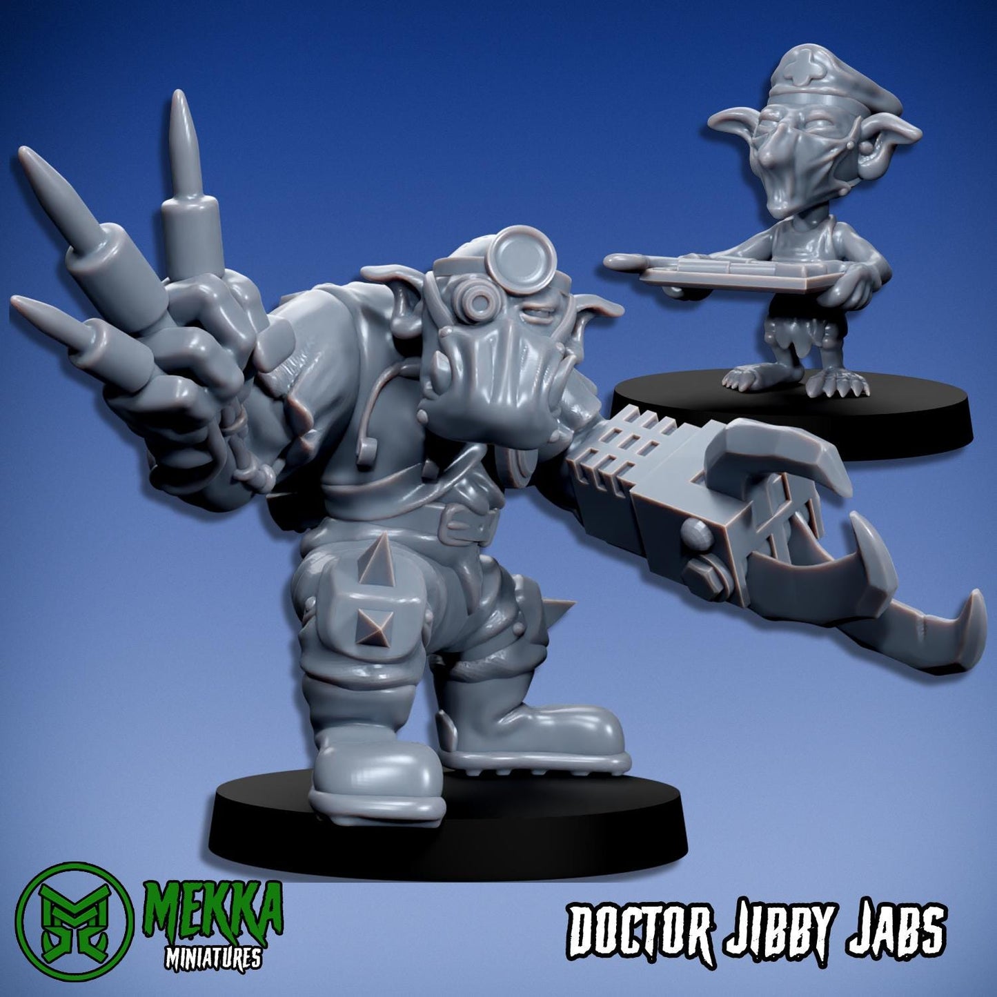 Doctor Orc, Space-Faring Orkish Menace Sculpted by Mekka Miniatures, Grimdark Compatible, Scaled for Sci-Fi Miniature Wargames