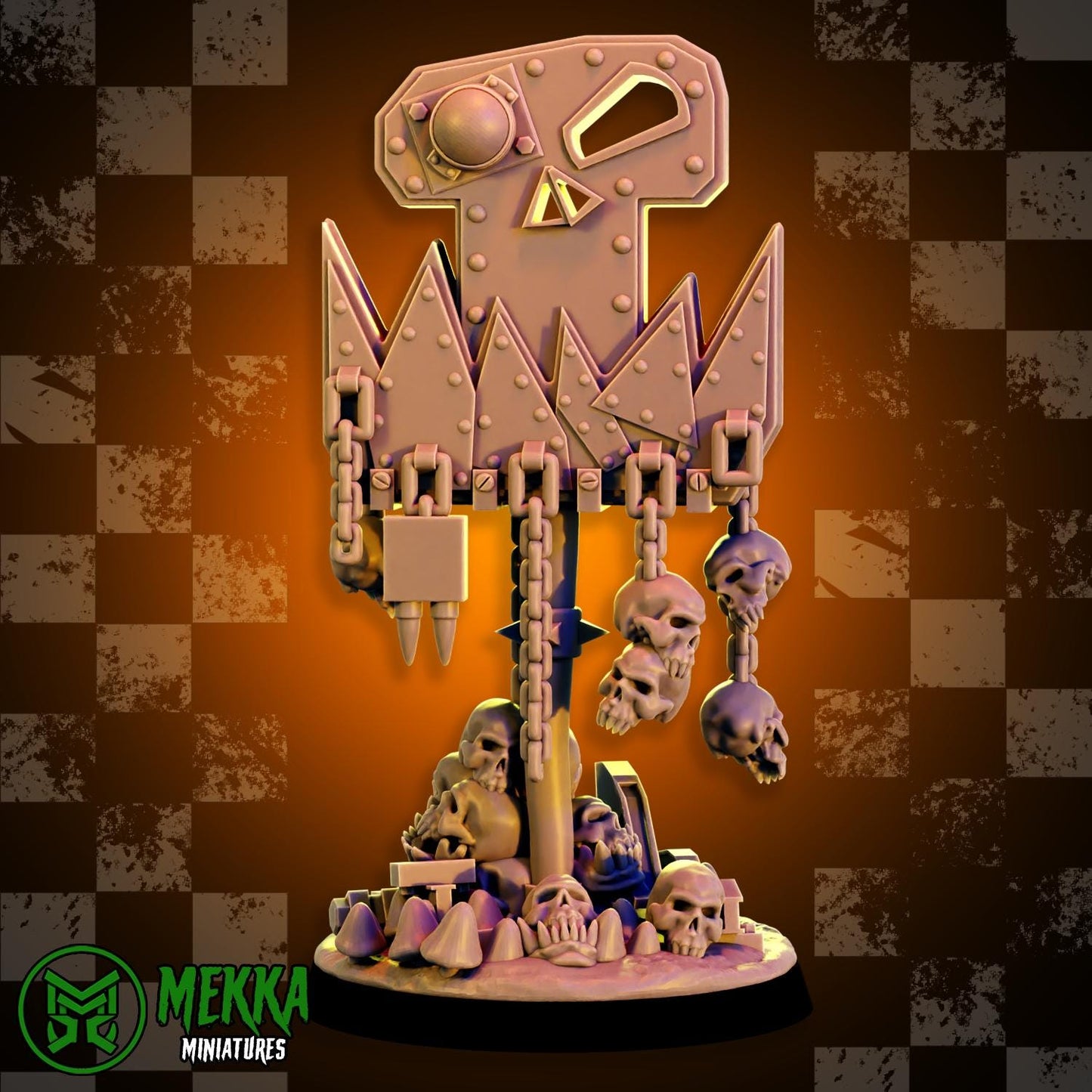 Objective Marker set, Space-Faring Orkish Menace Sculpted by Mekka Miniatures, Grimdark Compatible, Scaled for Sci-Fi Miniature Wargames