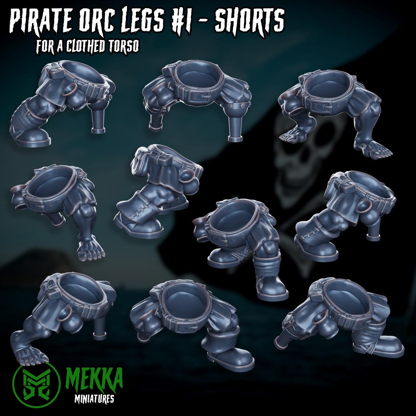 Pirate Ork Legs! Space-Faring Orkish Menace Sculpted by Mekka Miniatures, Grimdark Compatible, Scaled for Sci-Fi Miniature Wargames