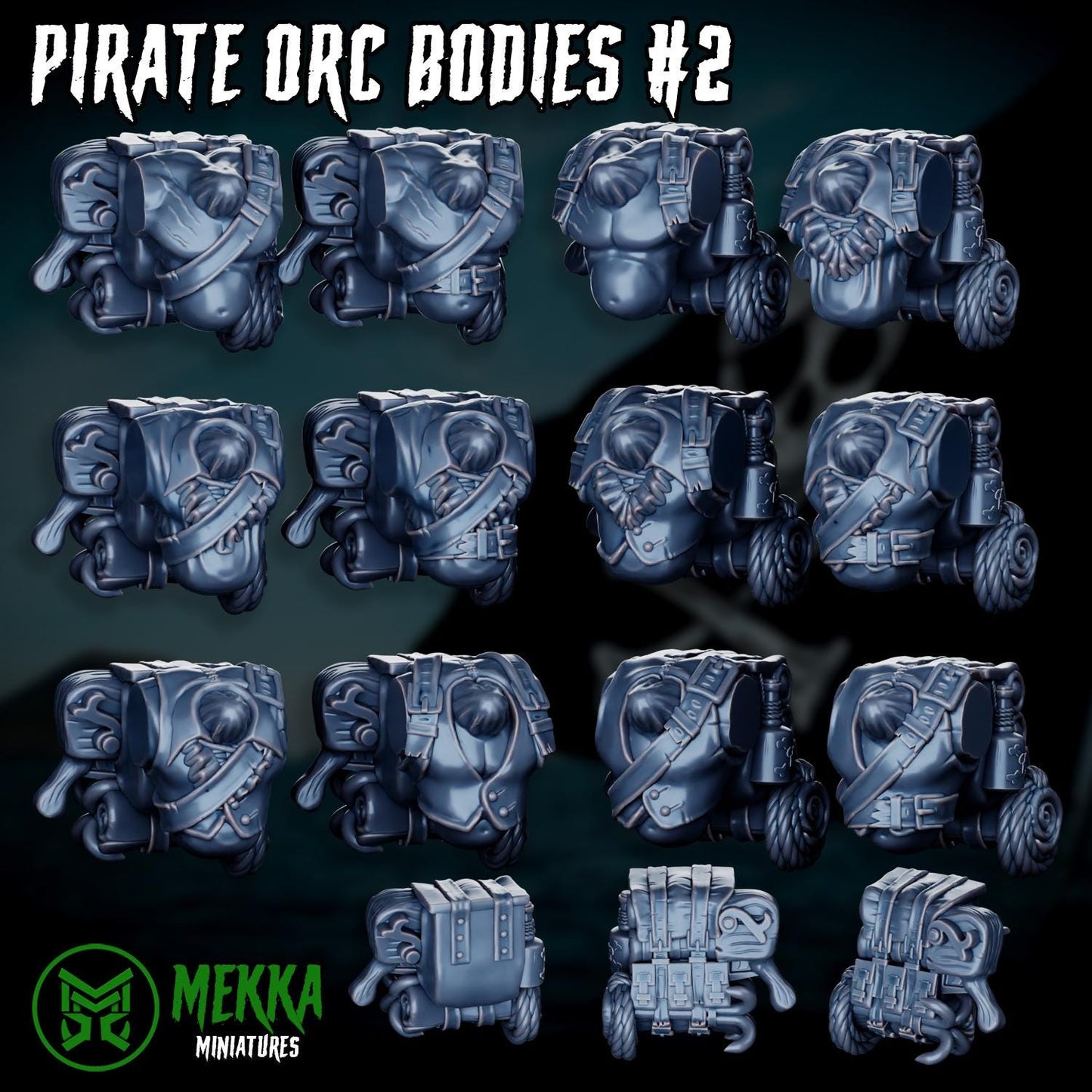 Modular Pirate Orks! Space-Faring Orkish Menace Sculpted by Mekka Miniatures, Grimdark Compatible, Scaled for Sci-Fi Miniature Wargames