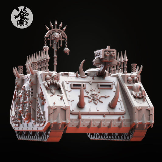 Marauder Transport Vehicle, Chaos Space Marine Transport Vehicle Sculpted by Tainted Windmill for Wargames set in the Grimdark Future