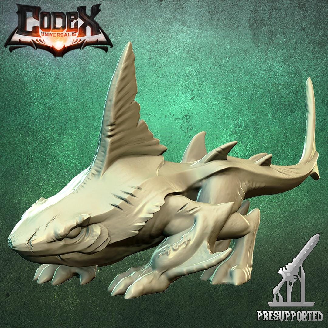 Land Sharks, Savage Fishfolk Miniatures for Tabletop Roleplaying games by Codex Universalis